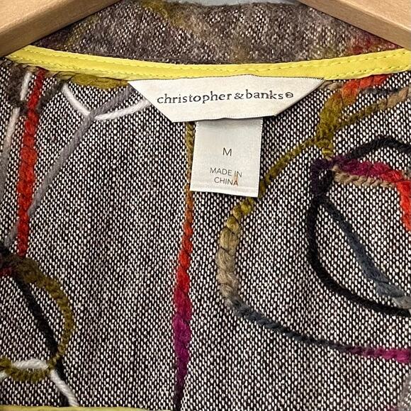 Christopher & Banks Vest Size Medium Felted Artsy Unique Wearable Art Goblincore - Picture 3 of 10